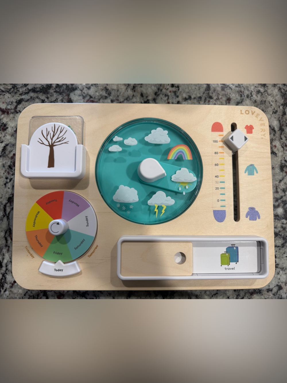 Lovevery Wooden Weather & Day Learning Board – Montessori Activity